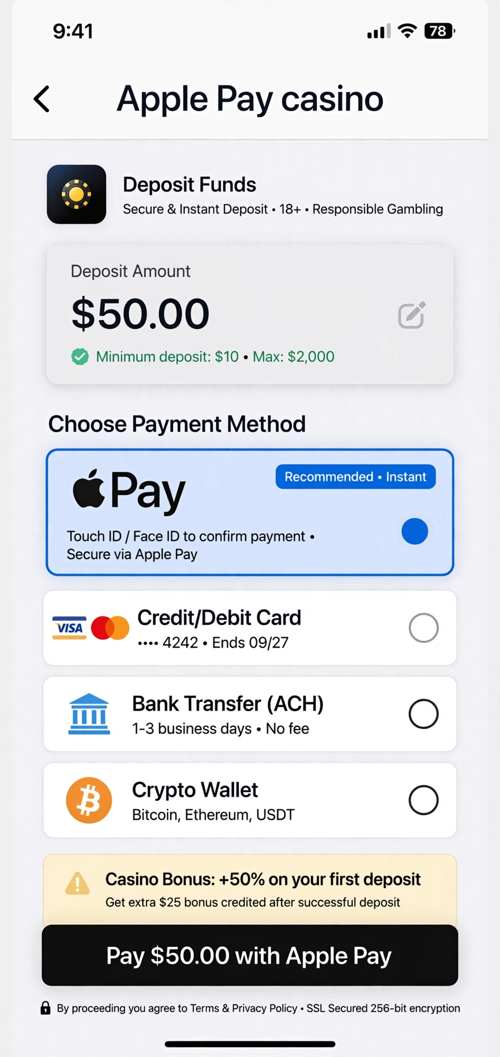 Apple Pay Casino — trygg betaling i nettcasinoet | Komplett guide